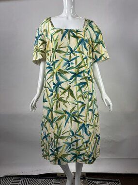 Elisabeth By Liz Claiborne Womens Leaf Print Dress 18 Made In China
